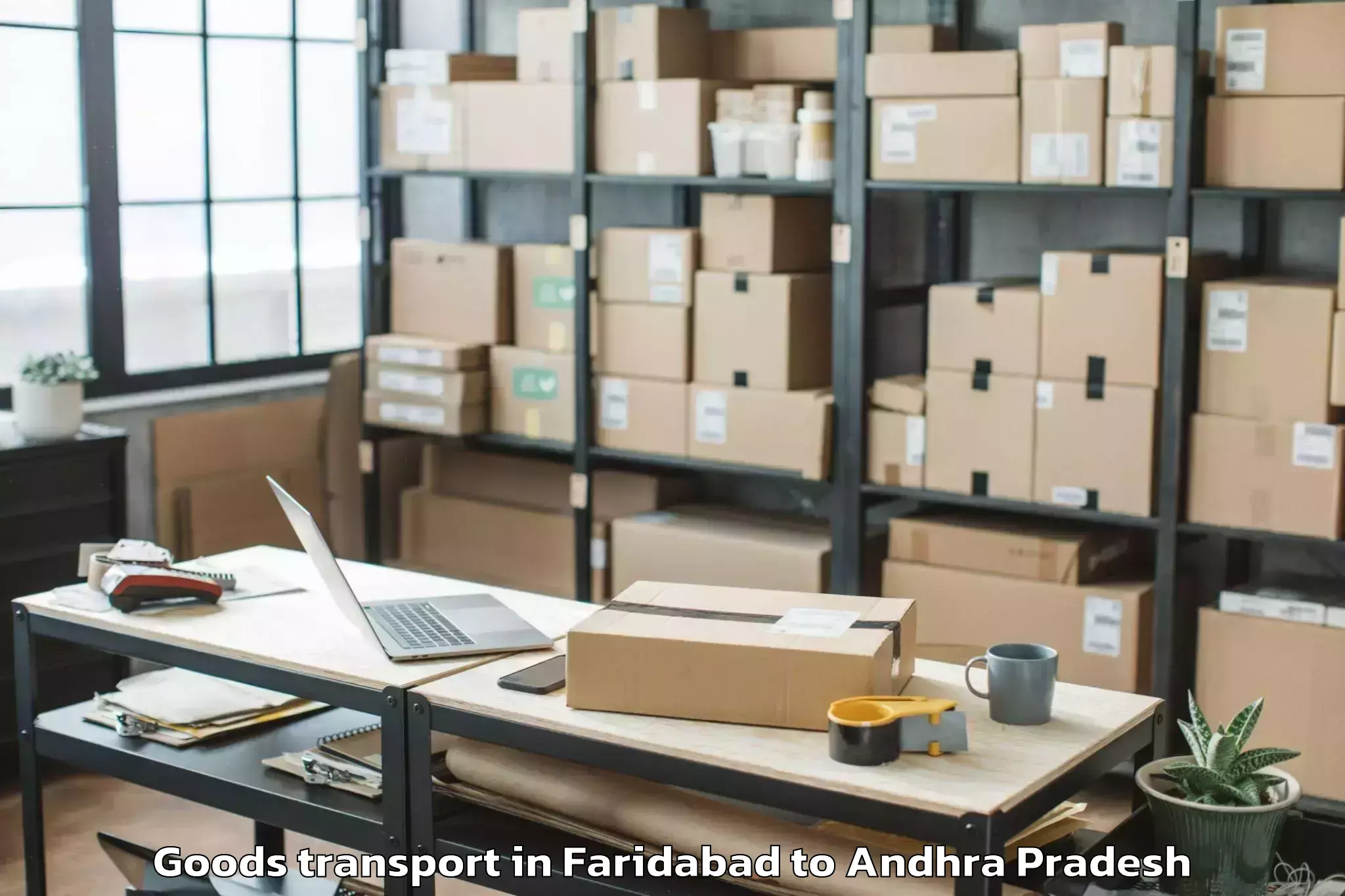 Professional Faridabad to Obuladevaracheruvu Goods Transport